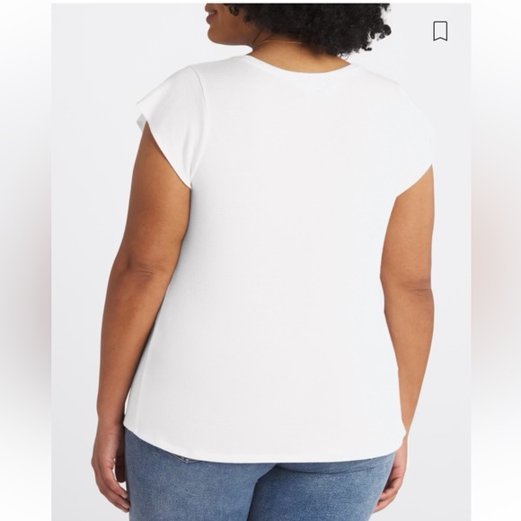 Flutter Sleeve White Knit Blouse by Market & Spruce - Picture 2 of 9